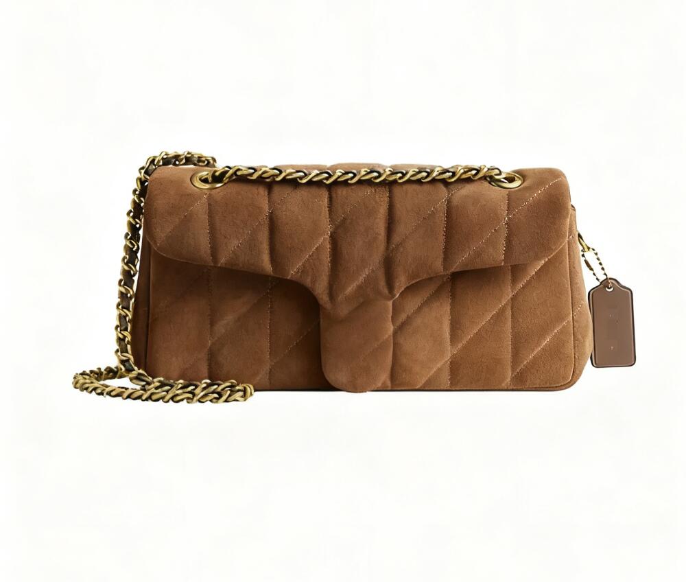 Designer tote bag Deer hide velvet Suede Brown Shoulder Internet celebrity fashion multi purpose side-crossing single shoulder arm-handbag