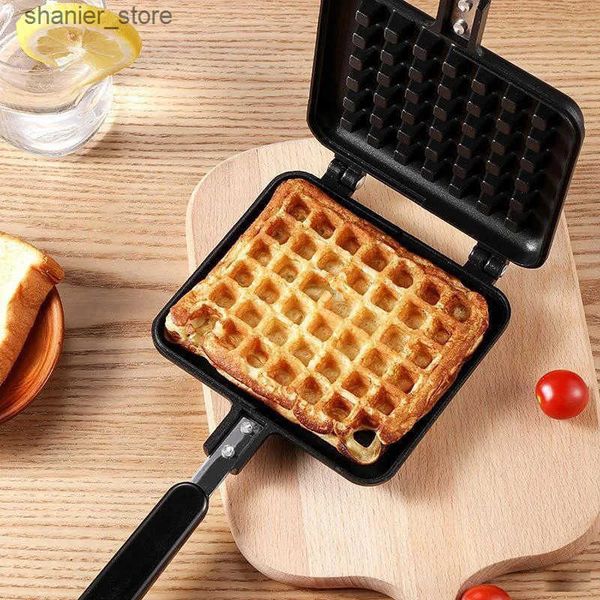Pans Aluminum waffle baking tray waffle making machine bubble egg cake oven breakfast machine non stick cake waffle mold suitable for gas L2