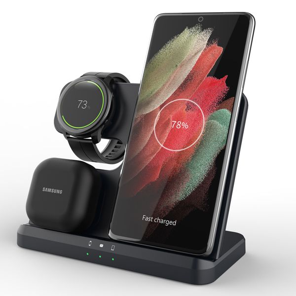 in 1 15W Wireless Charger Fast Charging Dock Station Stand For Samsung S24 S23 S22 S21 S20 Ultra Flip Fold Galaxy Watch 5 4 Classic 3 Active