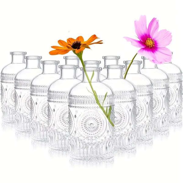 12 Pack Clear Bud Vases, Small Vases wers, Vintage Glass Bottles Home Office Decor, Centerpieces For Wedding R250206