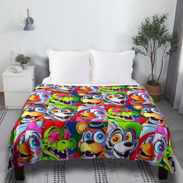 Fnaf Security Breach Bed Blanket For Room Decor Cozy&Soft Plush Throws Bedding Gifts For Women Blanket For Kids Girls Boys