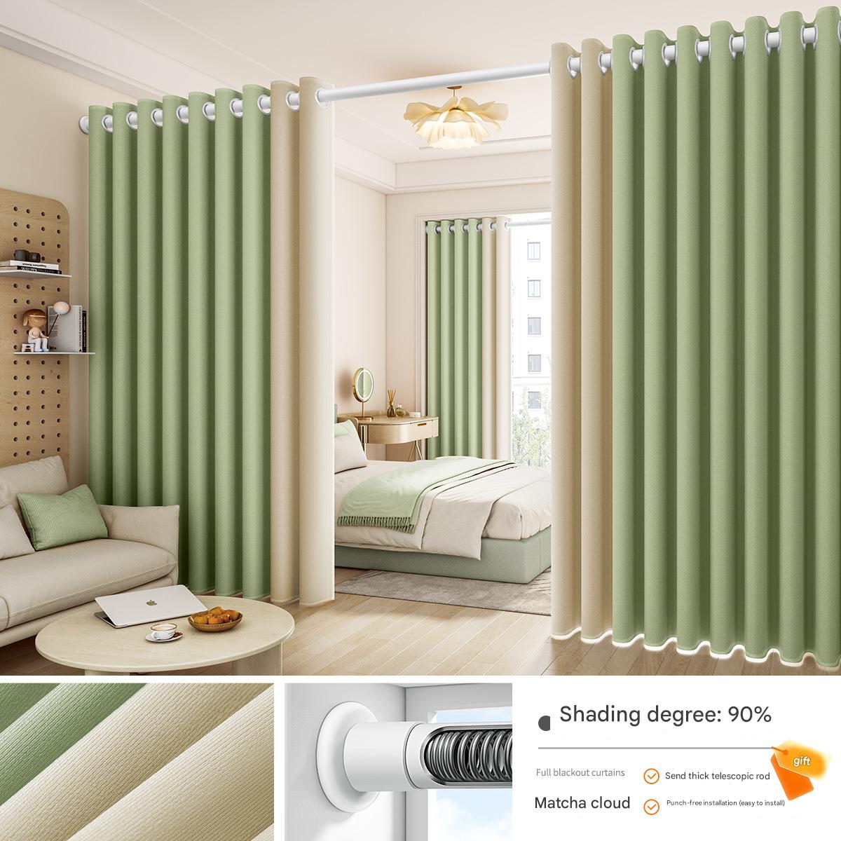 YL-36721 living room to bedroom air conditioning partition curtain blocking curtain curtain punch-free partition rental room door curtain screen