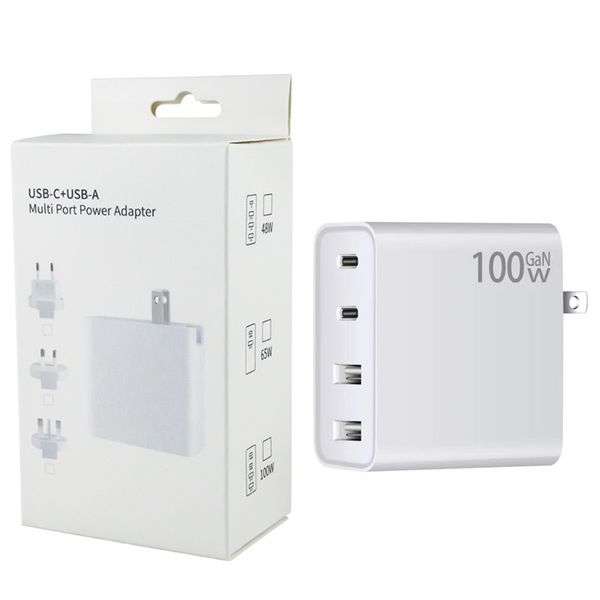 Cell Phone Chargers US EU AU UK Charger 100W USB Type C PD Fast Charger with Quick Charge 4.0 3.0 USB Phone Charger For MacBook Laptop Smart