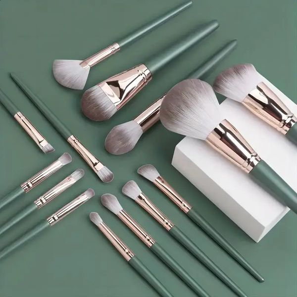 14 piece makeup brush set large puffy soft eye shadow basic brush female makeup powder blusher mixed beauty makeup tool 241008