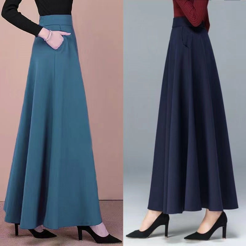 Skirt high waist big swing skirt women spring and autumn all-match large size dance A-line skirt