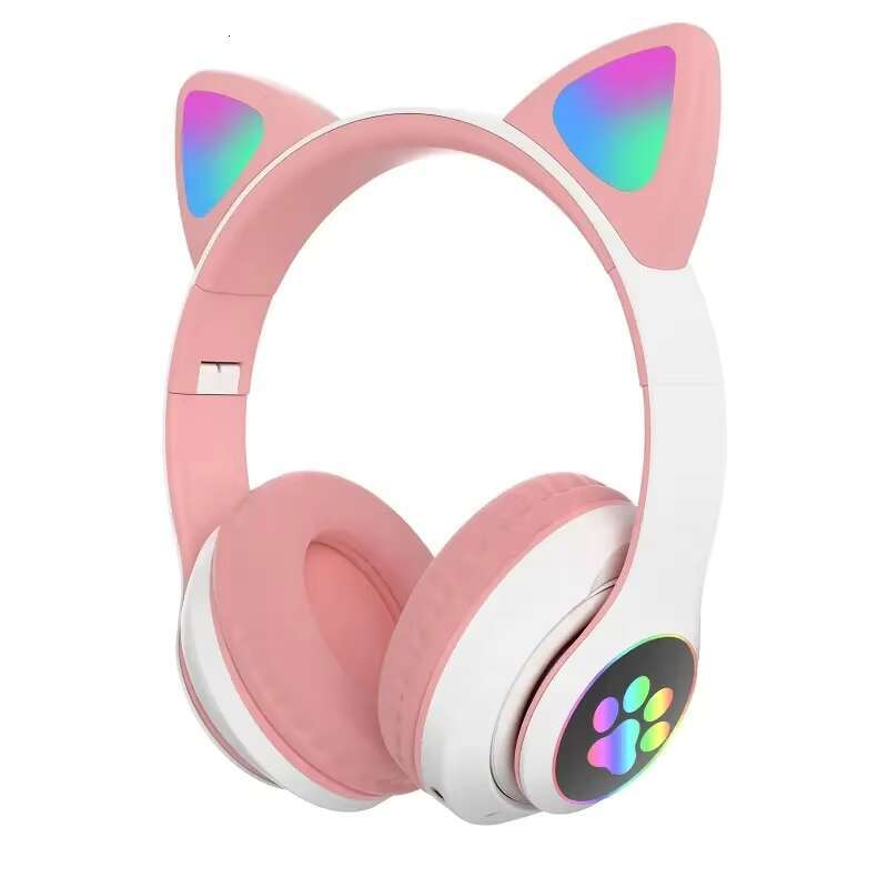 HiFi Headphone S28 Hot Cool Luminous Wireless Headset Earphone Auriculares Cute Cat Ear Headphones with Mic