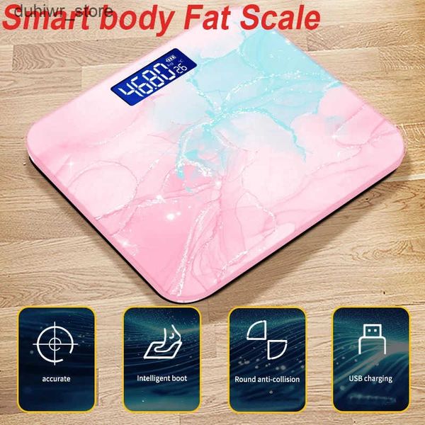 Escalas de peso corporal Moda Escala corporal doméstica Vidro Temperado Electronic Smart Square Housed Homany Health Scale para acessórios p