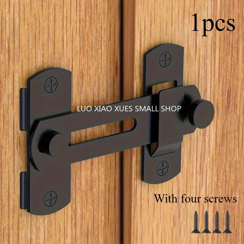 TEMU 1pc 3-inch Stainless Steel Door Latch Set, 180° Rotating Safety Lock For Barn Doors And Pet Cages, Durable Metal Hardware, Home Improvement