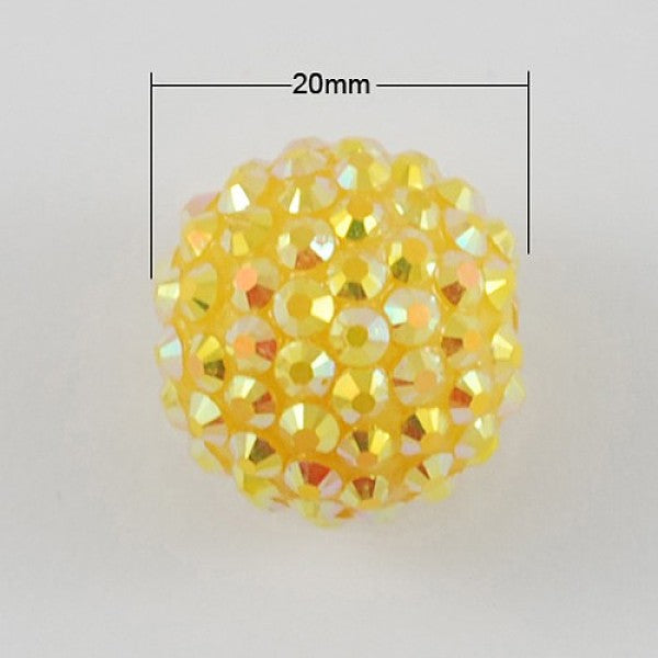 AB Color Chunky Round Resin Rhinestone Bubblegum Ball Beads