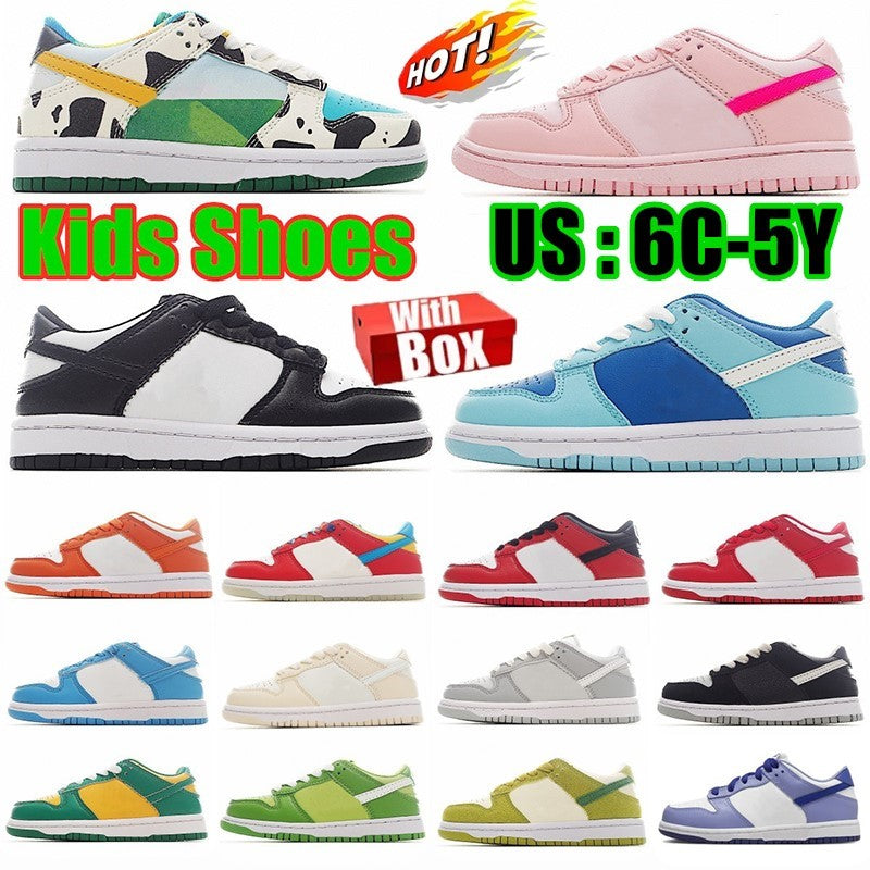 kids Toddler shoes low Designer Boys Girls youth Sneakers Pink black White Blue Skateboard kid shoe boy children infants trainers