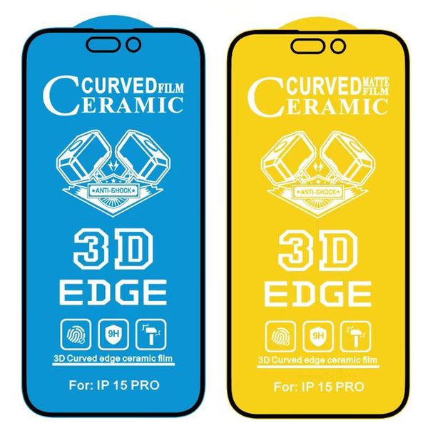 Screen Protector For iPhone 15 Pro Max 14 Plus 13 Mini 12 11 XS XR X 8 7 SE 3D EDGE Curved Ceramics HD Film Matte Explosion Curved Proof Pre