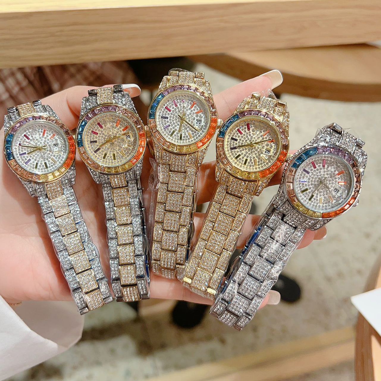 Designer watch 28mm quartz movement for women watch Hollowed out watch Starlight Mineral mirrored glass watch vintage Diamond rectangle