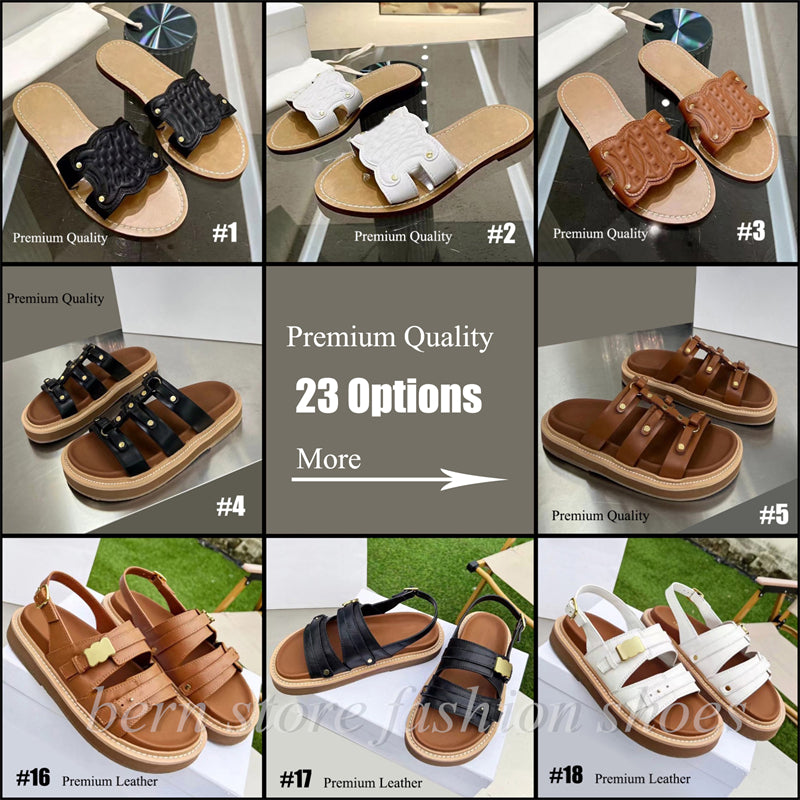 Premium Quality Fashion Women&#039;s Leather-Knitting-Straw Weaving Sandals Slippers for Women Summer Beach Sandals Slides