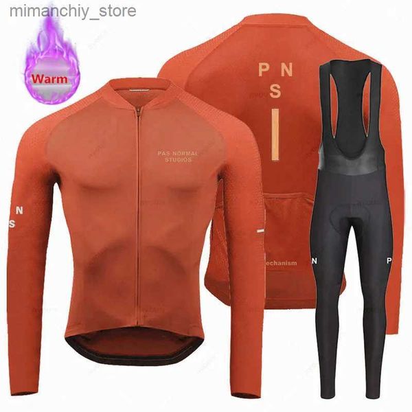 Cycling Jersey Sets Pns 2024 Pro Road Bike Winter Fece Pro Cycling Jersey Set Mountian Bicyc Clothes Wear Ropa Ciclismo Racing Bike Clothing