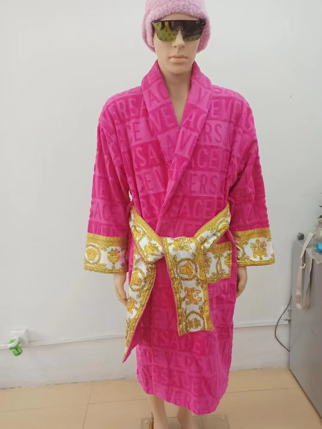 Jacquard Sleepwear Gown Vintage Robe with Waist Belt Womens Mens Winter Bath Robes Thick Dressing Gowns 8 color Mens Designer Luxury classic cotton