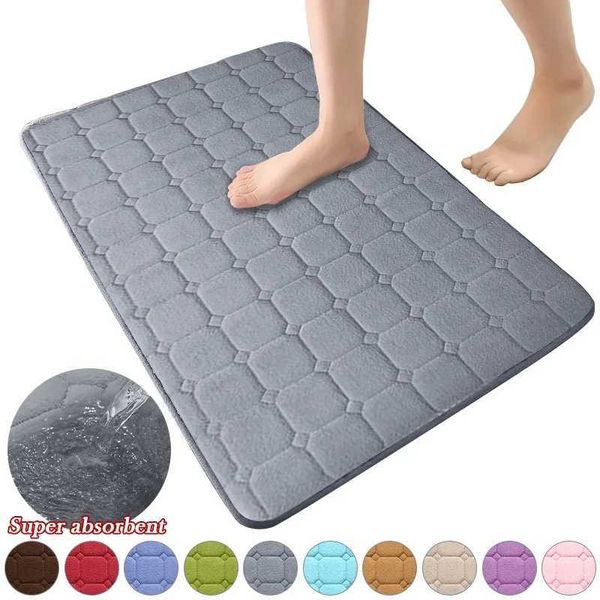 Coral Fleece Carpet Non-Slip Bath Mat Bathroom Carpet Shower Room Doormat Memory Foam Absorbent Floor Mat Rugs for HomeM240816
