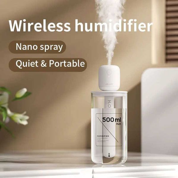 Humidifiers Jisulife portable mini wireless humidifier small cold fog humidifier USB desktop humidifier for super quiet car travel offices y