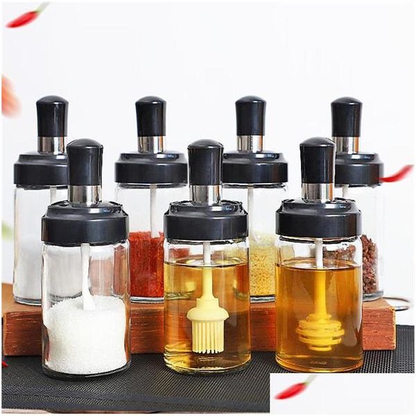 Herb Spice Tools Herb Spice Tools Glass Airtight Canister Portable Oil Bottle With Brush Grill Liquid Pastry For Kitchen B Dhgarden Dhgfd