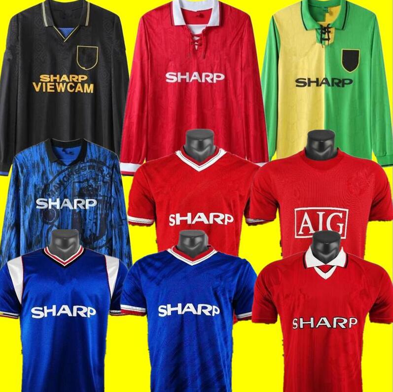 Retro Version 1992 1994 1996 2002 United Soccer jerseys 1999 2000 finals football shirts Giggs SCHOLES RONALDO Vitage 1990 1998 CANTONA KEANE 789