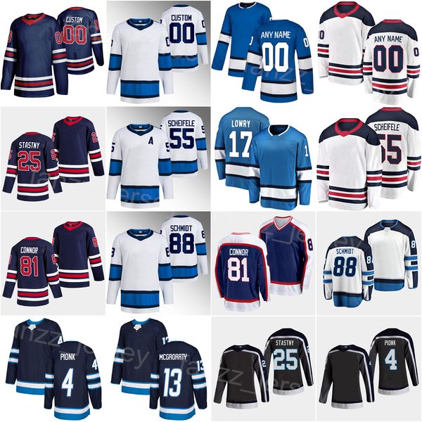 2023 Reverse Retro Hockey 81 Kyle Connor Jersey 88 Nate Schmidt 4 Neal Pionk 17 Adam Lowry 13 Pierre-Luc Dubois 71 Evgeny Svechnikov 55 Mark