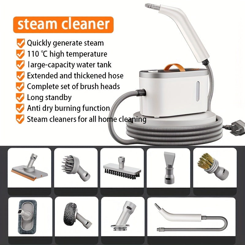 TEMU Steam Cleaner, Fast Heating, 6 Multifunctional Steam Heads, Suitable For All Household Cleaning - Kitchen, Bathroom, Air Conditioning, Floor,