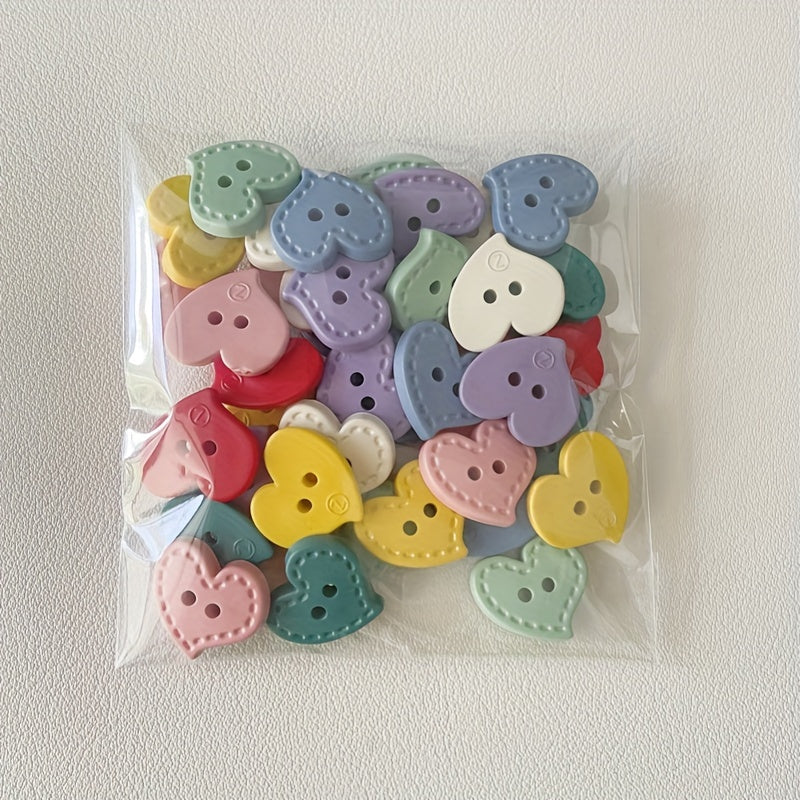 TEMU 16-40pcs Mixed Color Cartoon Resin Buttons - Heart And Tear Shapes - Sewing, Knitting, Crafts, , Decorative Accessories - 17mm