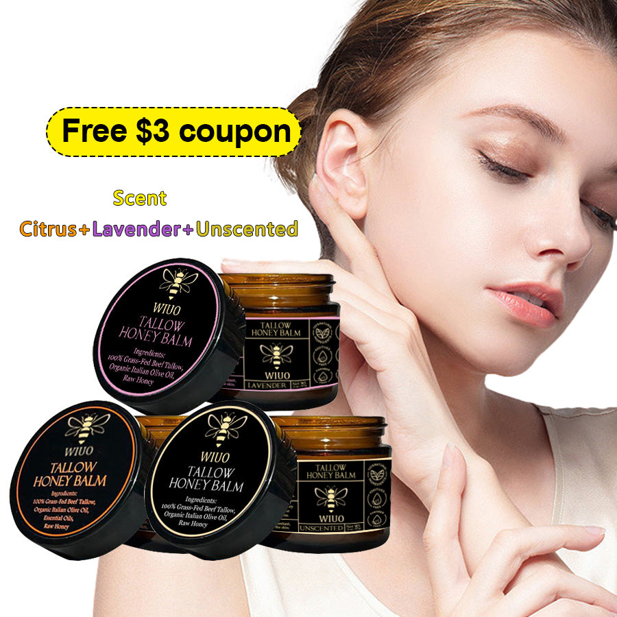 Cosmetics organic grassfed beef tallow balm with raw honey nourishing cream for soft radiant skin handmade allnatural moisturizer 2 oz skincare