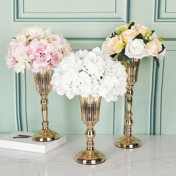 Table Gold Iron Vase Candle Holder Arrangement Wedding Flower Centerpiece Vase Wedding Props Vase Home Decoration Furnishings 240731
