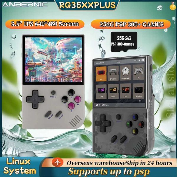 Portable Game Players ANBERNIC RG35XX Plus Retro Video Handheld Game Console Linux System 3.5 in I Screen 3300mAH 256G 300+P Games Kids Gift