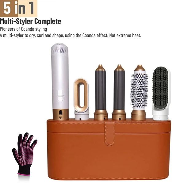 Super Styler 5In1 High-Speed Iron Hot Air Comb Set Straightening Brush Wrap Auto Curg Hair Dryer