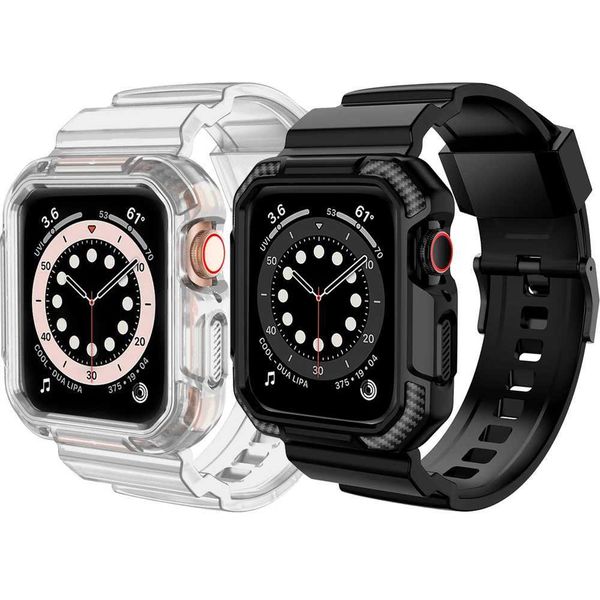 shock resistant strap for watch 7 SE 6 5 4 3 2 Armor protect case bracelet belt iwatch band 45mm 41mm 44mm 40mm 42mm 38mmT250205