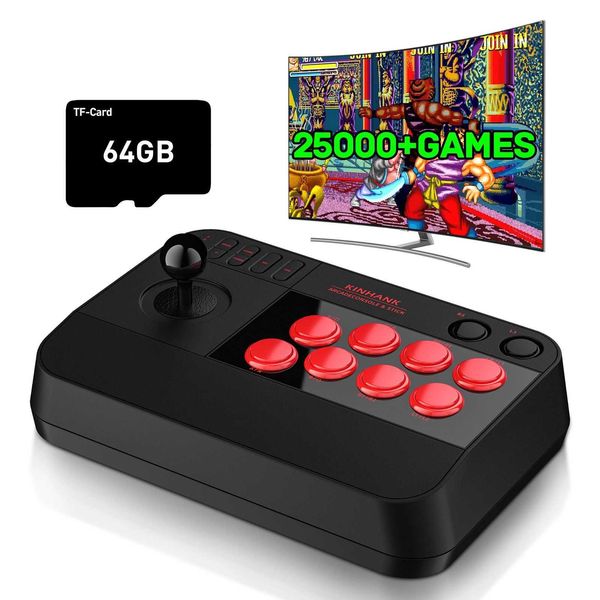Game machine Kinhank Arcade Game Console Built-in 25000+Games er Console Arcade Video Game Console S905X3 Chip 3D Joystick Turbo Functio Z24
