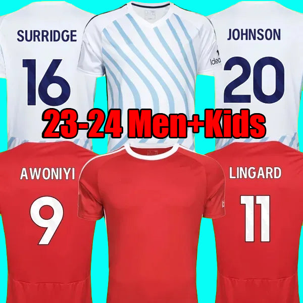 Nottingham 23 24 LINGARD Soccer Jerseys GRABBAN Johnson Surridge 2023 2024 Men kids Forest Awoniyi AMEOBI KROVINOVIC Zinckernagel Football Shirts Me