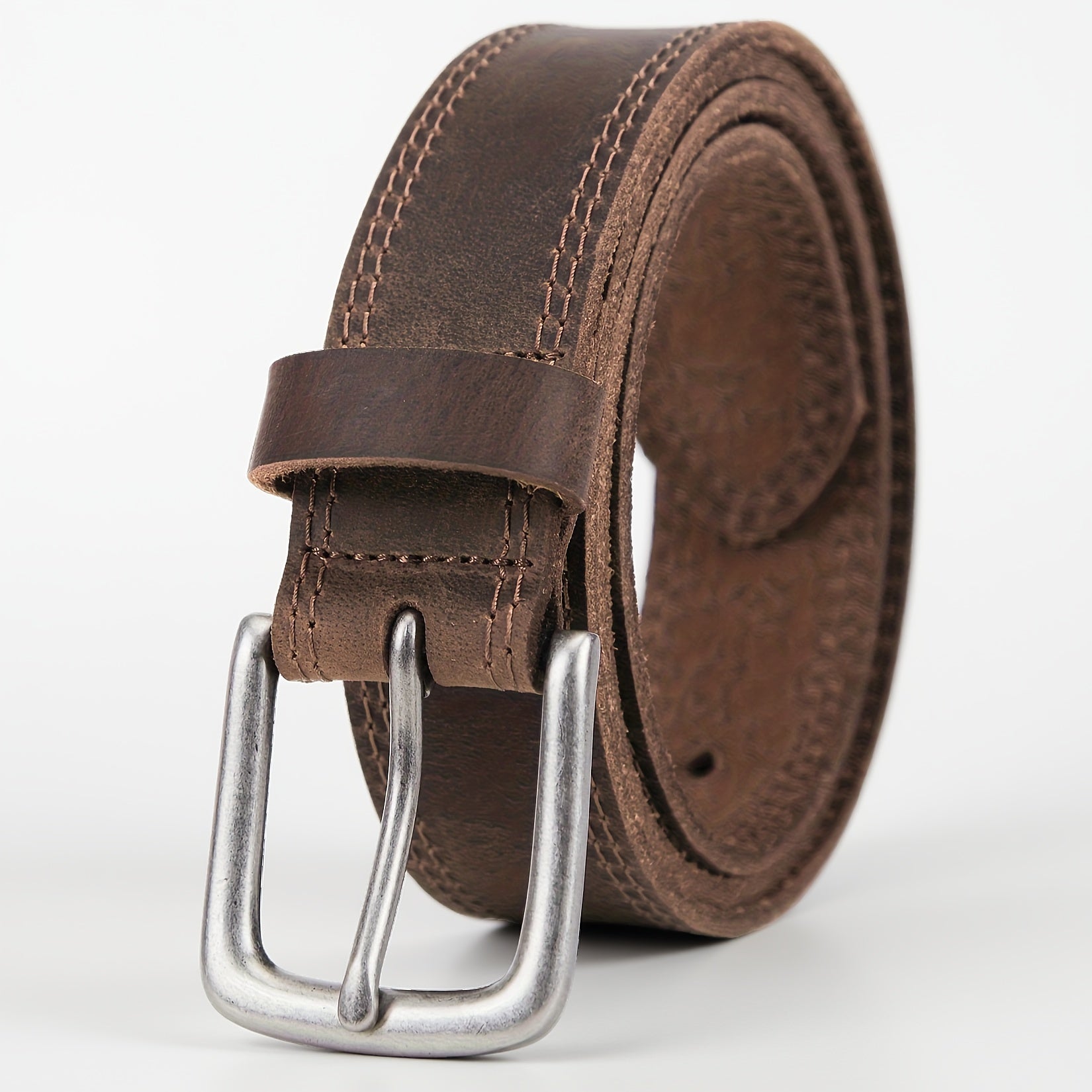 TEMU Full Grain Leather Belt Men, Fashion & For Work Business And Casual