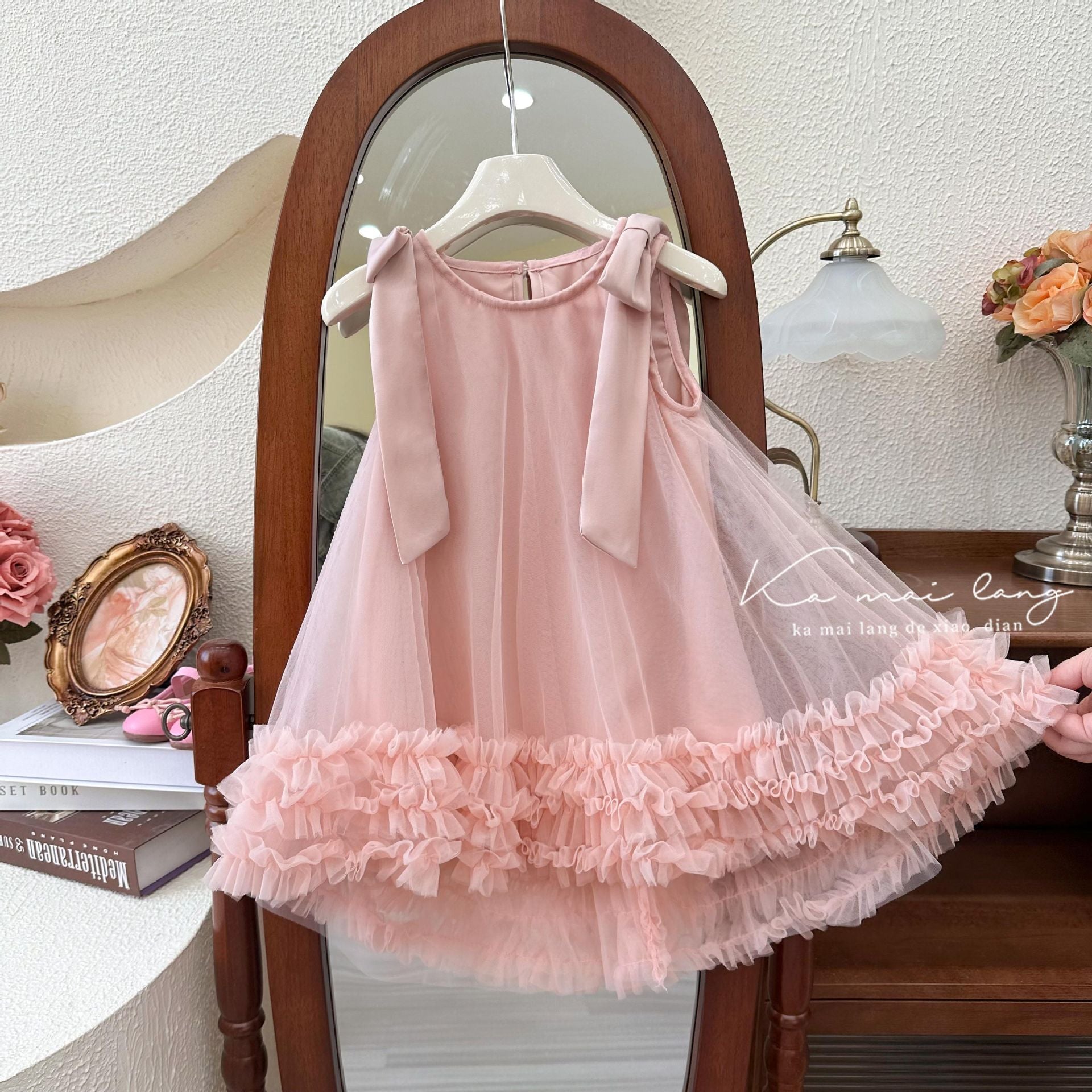XW272Ready to shipGirls dress summer 2025 new style fashionable baby girl tuxedo princess dress