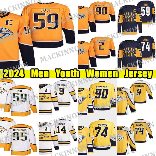 #59 Roman Josi hockey jersey #90 Ryan O&#039;Reilly Filip Forsberg Juuse Saros Ryan McDonagh Yakov Trenin Colton Sissons Nyquist Luke Schenn