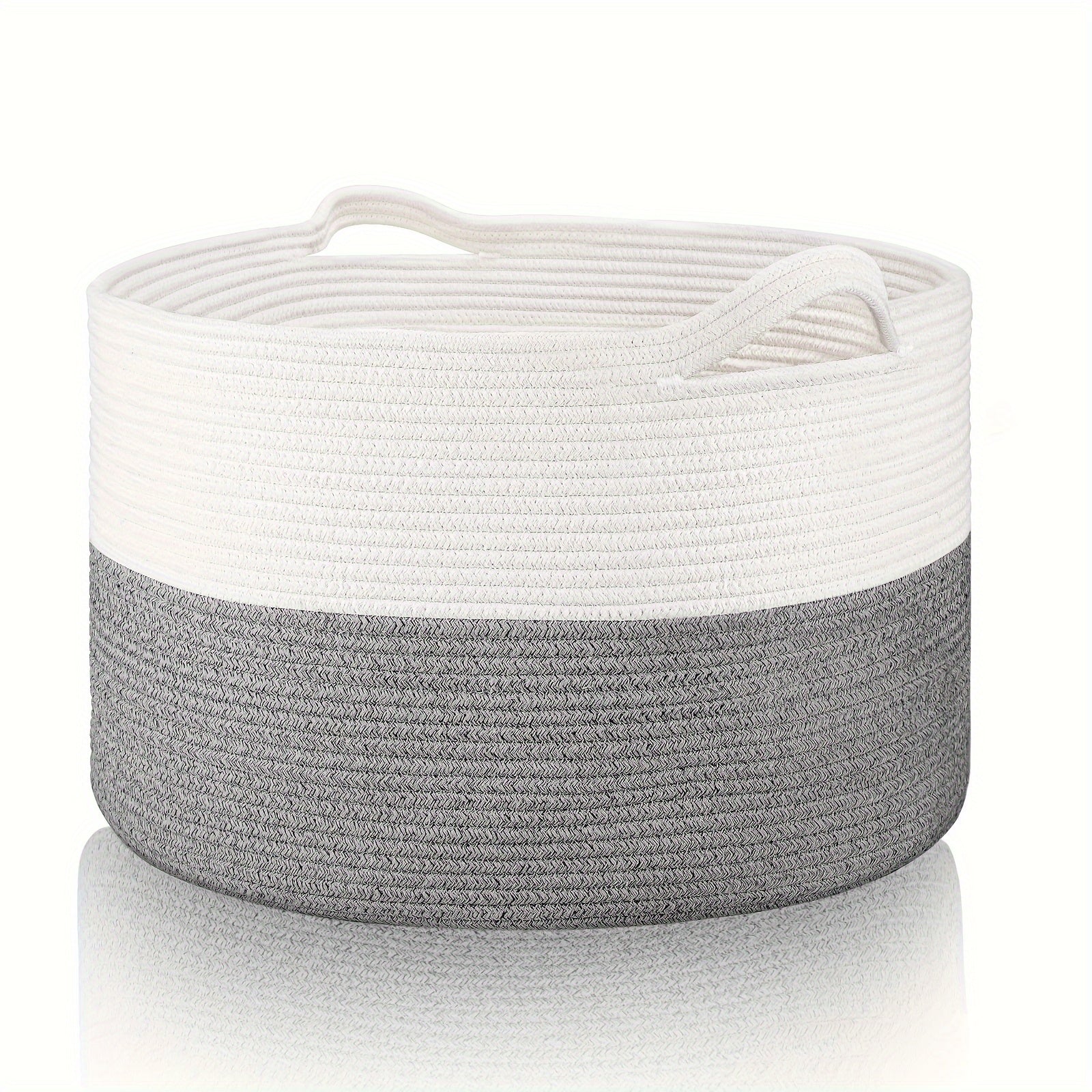 TEMU Xxxxlarge Blanket Basket 22in X 22in X 16in Woven Baskets For Blankets Throws Toy Basket Laundry Baskets Storage Basket For Towel, Diaper,