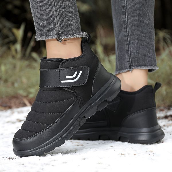 High quality Couple&#039;s slip resistant snow boots, outdoor warm plush hiking shoes, autumn and winter new high top cotton shoes