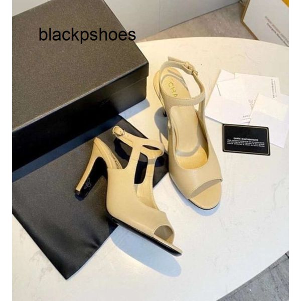 ChanellsShoes CF High Newest Designer Slippers Discount Womens Heeled Heels Italy Striped Sandal Ladies Casual Scuffs Block Outdoor Shop