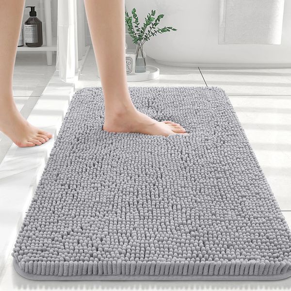 HAPIHAPPY Chenille Bathroom Rug Mat Extra Soft Thick Absorbent Shaggy Bath Mats Non-Slip Machine Wash Dry Plush Bath Rugs 250103