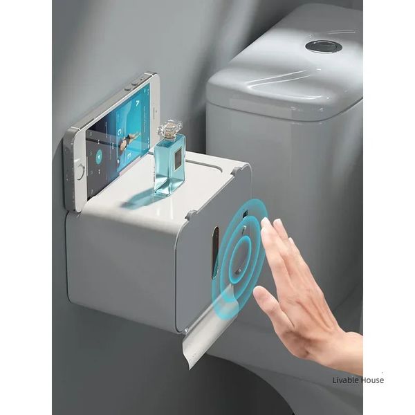 Toilet Paper Holders Wall-mounted intelligent induction automatic paper dispenser no punching paper drawer household tissue box paper towel