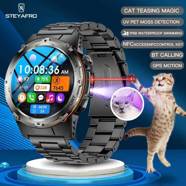 Cat teasin NFC New men Military Smartwatch IP68 Waterproof outdoor Sport Watch Fitness tracker health monitor BT call Z241225