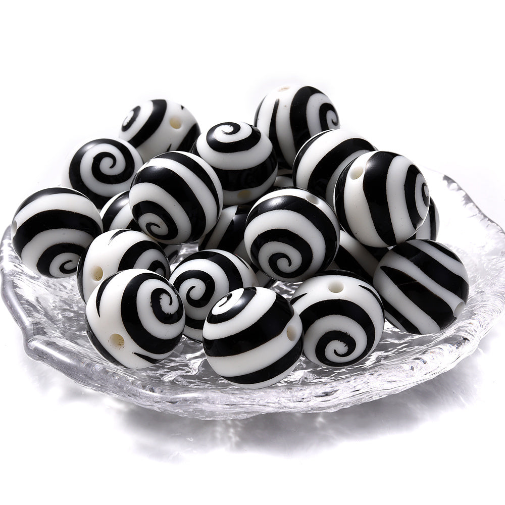 TEMU 10-pack 15mm Silicone Printed Round Beads - Vibrant Colorful Making Beads For Bracelets, Necklaces, Keychains & Pens - Durable & Easy To Carry,