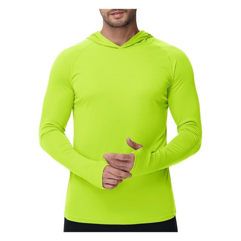 TEMU Long Sleeve High Visibility Hoodie, Quick Dry Safety Shirts With Hood For Men Women