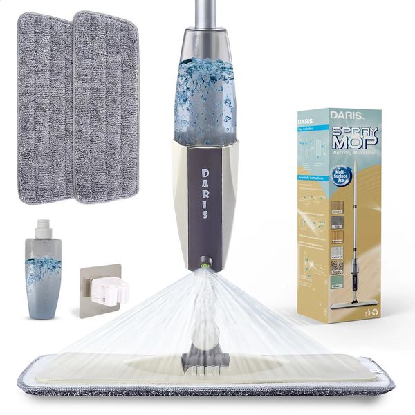Spray mop broom set magic flat mop used for floor cleaning tools household broom with reusable microfiber pad rotary mop 240929