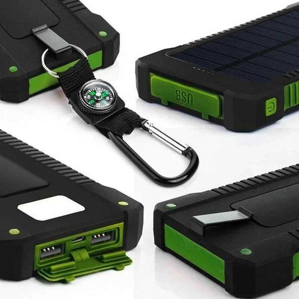 Cell Phone Power Banks Solar Power Bank 10000mah Portable Waterproof External Battery Powerbank 20000 mah Phone Charger LED PoverBank ForXJ2