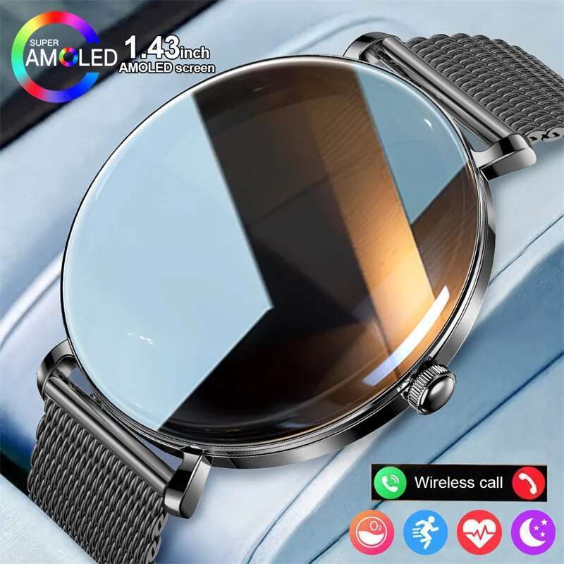 Screen Fashion Ladies Smart Watch Bluetooth Call Wristwatch Women Sports Fiess Men Smartwatch Health Monitor