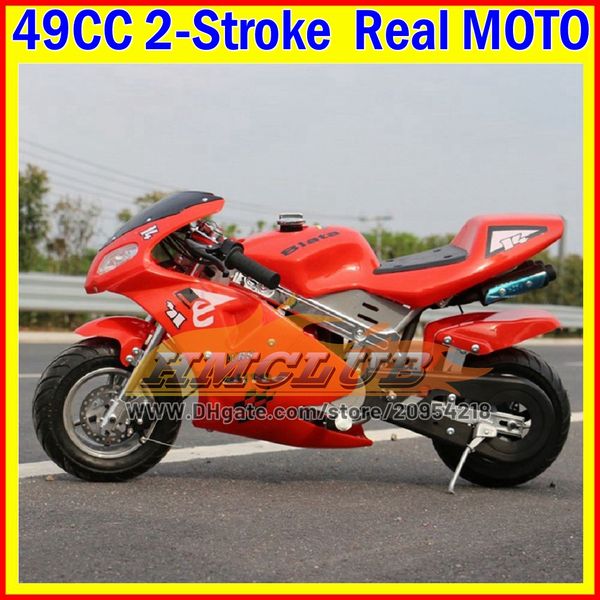40Color Real 50CC Mini Motorcycle Small Buggy 2 Stroke Mountain Gasoline Pocket Bike OFF-road Superbike MOTO Bikes Boy Girl Racing Motorbike