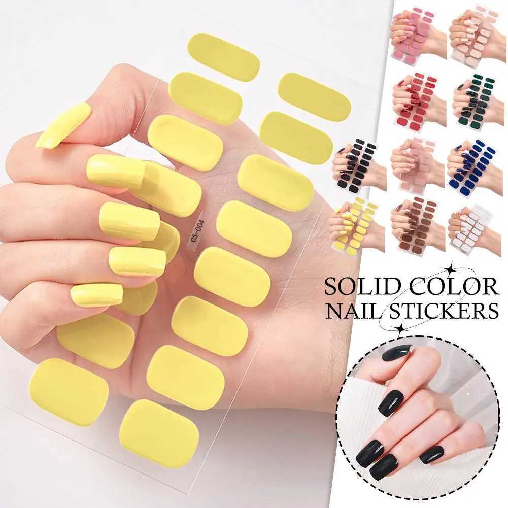 Semi cured gel nail sticker solid UV LED light self waterproof cover adhesive handle nail decal long-acting N8U7 W240823