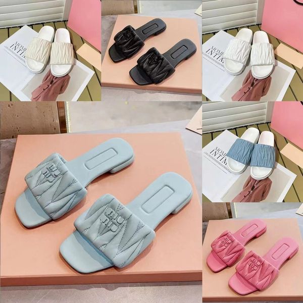 Candy Color Summer Womens Slippers Designer Sandal Fashion Slide Shoe for Woman Leather Rubber Flat Sandale Beach Shoes Slipper